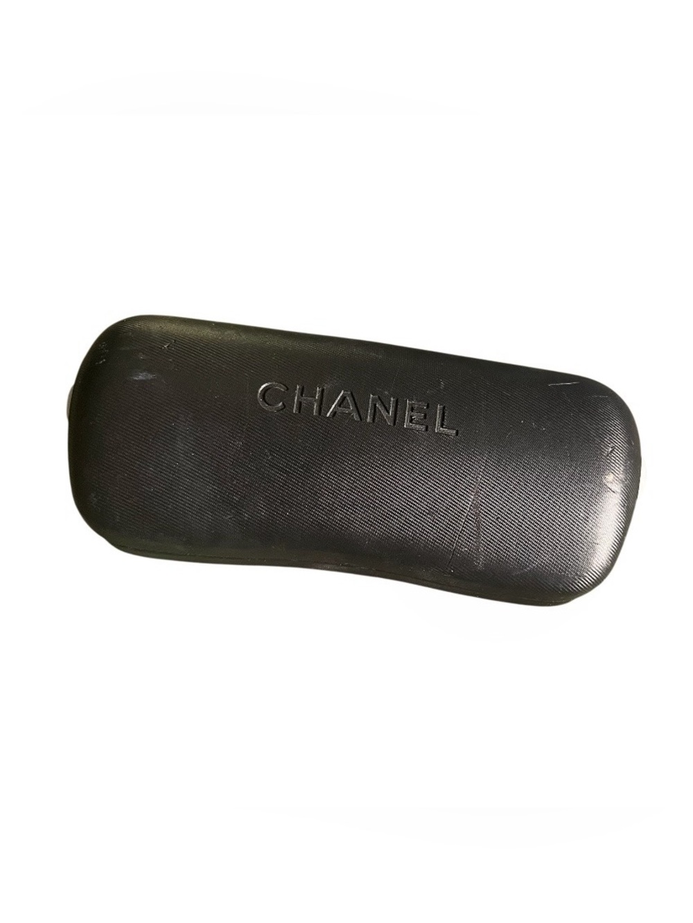 CHANEL Black Textured Hard Sunglasses Case Clamshell Made in Italy